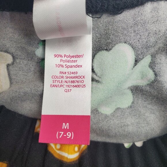 Womens M Shamrock Print Leggings St Patricks Day Clover Horseshoe Lucky Pants - Picture 5 of 12